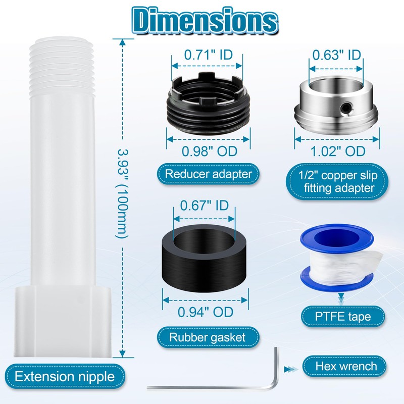 Dreyoo Four in One Tub Spout Adapter, Threaded Bathtub Faucet