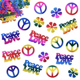 100pcs Hippie Confetti Decor for Table 70's 60's Groovy Party Decorations Peace Sign Peace Love Confetti