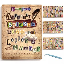 1600+Pcs Vintage Letter Stickers Alphabet for Scrapbooking