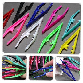 WOONEKY 30pcs Plastic Eyebrow Tweezers Ergonomic Eye Brow Grooming Tools Lightweight Precision Tweezers for Makeup and Eyebrow Trimming for Salon and Diy Beauty