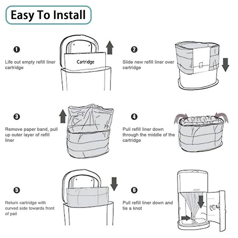 6 Pack of Diaper Disposal Liners Compatible with Janibell Brand