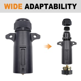 CXTM 7 Pin Trailer Plug with Waterproof Seal, Trailer Side 7 Way Trailer Connector 7 Blade Wiring Harness Connector