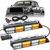 Nilight 32LED Amber White Emergency Dash Strobe Lights with Controller