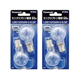 Panasonic LDS110V54WCK2P Mini Krypton Bulb, 110V, 60W Shape (54W) E17 Base, 35mm Diameter, Clear, Pack of 2 (2 Pack)