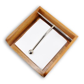 Eitida Square Napkin Holder Poplar Wood with Heavy Weight Stainless Steel Centre Bar for Kitchen Tables Indoor Outdoor Picnic Restaurant Cafe Home Decor Acacia Brown