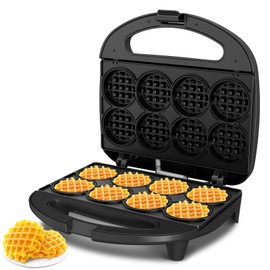KEINVE Mini Waffle Maker for Kids, Make Bite-Sized 8 * 2" Tiny Waffles, Great for Breakfast, Snacks, Desserts and More
