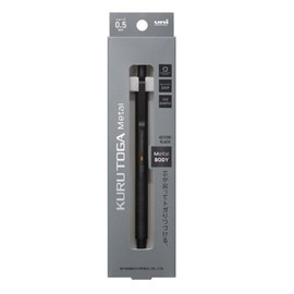 KURUTOGA Mitsubishi Pencil Mechanical Pencil Metal 0.5mm Nocturne Black M5KH1P.24 With Original Stylus Ballpoint Touch Pen