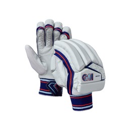 Gunn & Moore GM Cricket Batting Gloves | Mana | Lightweight Back of Hand Design | Calf Leather Palm | Youths Left Handed | Approx Weight per Pair 470 g, White