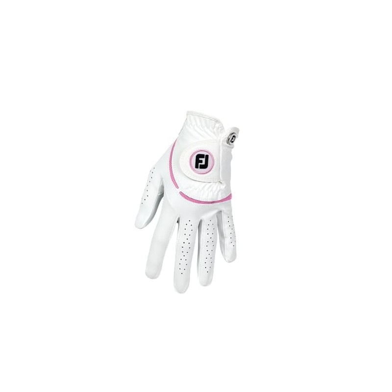 FootJoy WeatherSof Women's Golf Glove, White/Pink