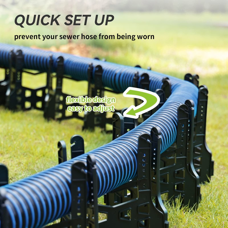 RVMATE RV Sewer Hose Support 20 Feet, Quick Set-up Septic