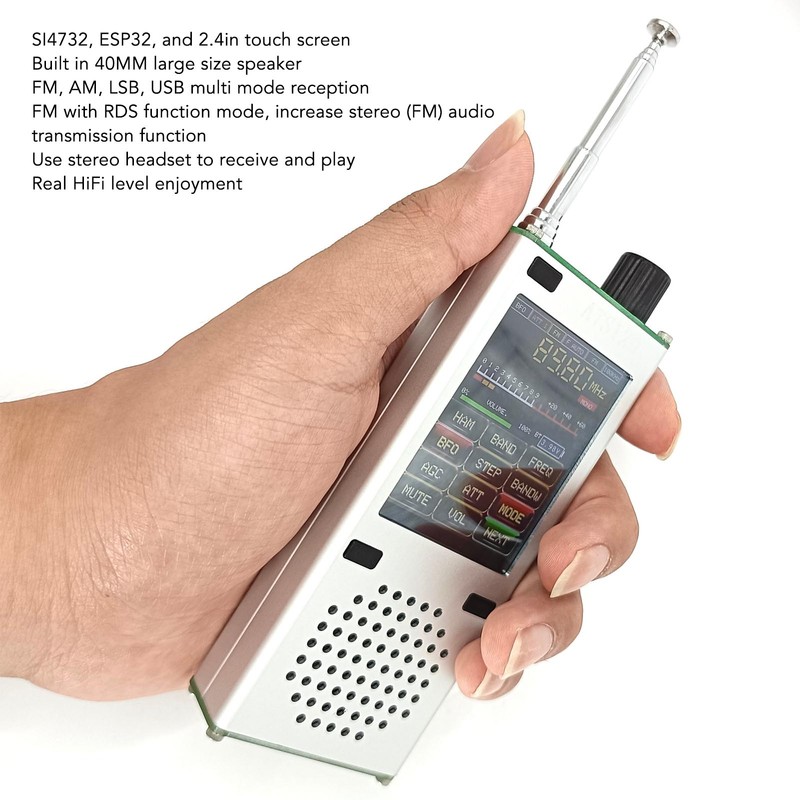 Full Band Receiver Worldband Radio Frequency 2.4in TFT Touch Screen