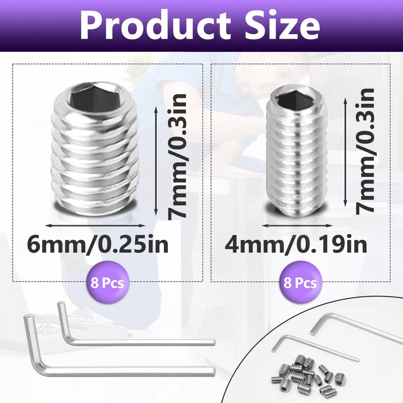 8 Packs W11366418 Refrigerator Freezer Door Handle Mounting Set Screw,