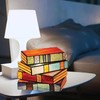 Stained Book Lamp Vintage Style Soft Lighting Stacked Books Table