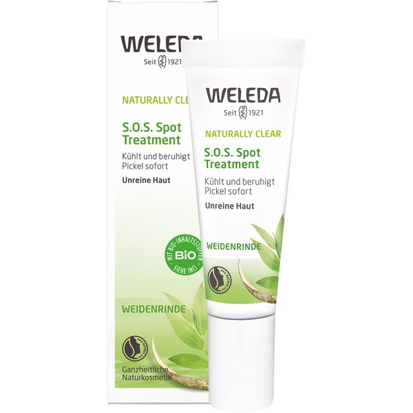 Weleda Naturally Clear S.O.S Spot Treatment, Natural Cosmetics For Treating Pimples And Blackheads, Pimple Cream Especially For Blemished Skin, Cools And Soothes Immediately (1 X 10 Ml)