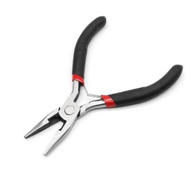 YapitHome 117mm Flat Nose Pliers for Jewellery, Crafts, Hobbies, Beads, Black