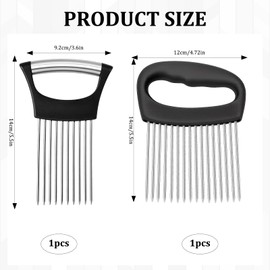 2pcs Onion Slicer, Onion Holder For丨Vegetable Slicer Holder, with 16 Long Needles & 10 Long Needles Kitchen Appliance, for Cutting Vegetable, Fruit, Potato, Meat, Easy to Clean