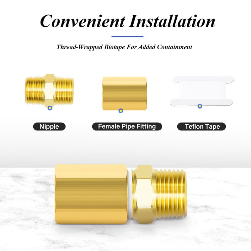 TAILONZ PNEUMATIC Brass Hexagon Socket Fitting for Connections, 3/8 inch