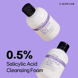 ALIVELAB Limpiador Facial Enriquecido con Ácido Salicílico 0.5% para Piel Propensa al Acné, Exfoliante, Elimina Puntos Negros, con Centella Asiática, 