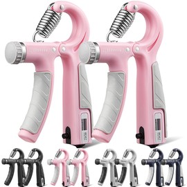 MODY RODY 2 Pack Adjustable Hand Grip Strengthener Trainer for Hand Exercise Rubbery Cushioned Forearm Strengthener with a Built-in Counter for Kids, Elders, Adults