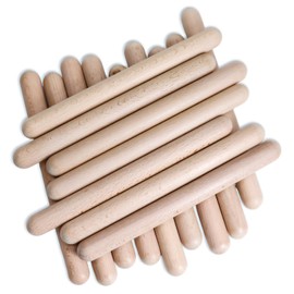 8 Pairs (16 Packs) Classical Wood Claves Musical Percussion Instrument, 8 Inch Natural Hardwood Rhythm Sticks with a Carry Bag