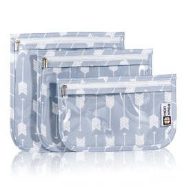 HIONXMGA TSA Approved Toiletry Bag,Set of 3 Clear Travel Toiletry Bags Quart Size Zipper Travel Pouch,Waterproof Travel Makeup Cosmetic Bag for Women Men Toiletries Carry on Airport,Arrow A