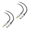 Cable Matters 2-Pack Headset Extension Cable 6 ft (3.5mm Extension Cable/TRRS Extension Cable, Gaming Headset Extension Cable) with Mic Support in Black - 6 Feet