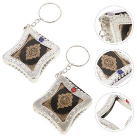 Operitacx 6pcs Mini Bible Keychains, Small Holy Bible Key Ring Christian Keychains Miniature Book Keyrings Holy Bible Religious Favor for Church Souvenir