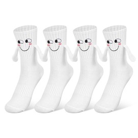 Funny Magnetic Holding Hands Socks for Couples Men Women Boyfriend - Fun Novelty Cool Socks Gift - Valentines Day Birthday Christmas Gag Gifts for Couple Husband Wife Girlfriend Stocking stuffers