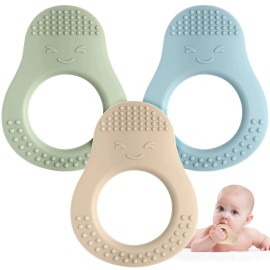 Eascrozn 3-Pack Avocado Baby Teethers – BPA-Free Silicone Soothers