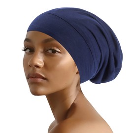 Satin Bonnet Sleep Cap Hair Cover Bonnet Satin Lined Slouchy Beanie Night Sleeping Hat - Adjustable for Curly Hair