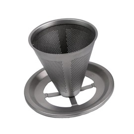A.S.F. OUTDOOR All Titanium Coffee Dripper Double Layer Filter Paperless Metal Camping Outdoor