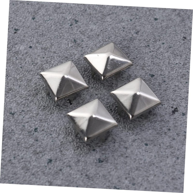 COHEALI 200pcs 10mm Square Metal Studs Spikes for DIY Punk