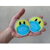 Boxed In 2 Vinyl Smiley Face Stickers with Mask Hospital