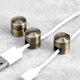 WJIAAA Cable Anchors Desk, 3 Sets Adhesive Phone Charger Holders for Cords Adjustable Wire Organizers Bronze Cord Management Clips Nightstand Office Swag Hook for Chandelier Ceiling Lights Cable