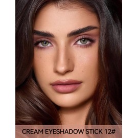 Erinde Erinde Waterproof Cream Eyeshadow Stick, Matte Nude Eye Shadow Sticks, Longwear Blendable High Pigmented, Neutral Eye Shadow Sticks Matte for Older Eyes, Smokey Eyeshadow Pencil Crayon, 12 Warm Brown