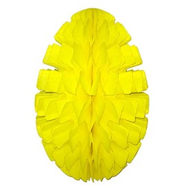 3-Pack Large 16 Inch Honeycomb Tissue Paper Easter Egg Decoration, Yellow