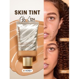 SHEGLAM Dew & Done Skin Tint with SPF20 Light-medium Coverage Foundation Evens Skin Tone-Honey