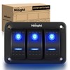 Nilight 90017C 3 Gang Aluminum Panel Toggle Dash 5 Pin