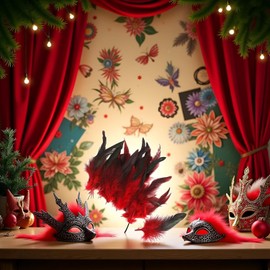 50 Pcs Red Feather Nature Feather Carnival Halloween Costume,Red Handicrafts, Painting and Handicrafts Art Crafts Trim
