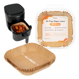 Tastee Air Fryer Liners 100Pcs - Design for 3-6QT Air Fryer Baskets, Oil-Absorbent Disposable Paper Liners, 450°F Heat Resistant, Custom Fit