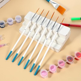 6 Pcs Script Liner Brush Long Fine Point Liner Tip Brush Pinstriping Paintbrush Detail Paintbrushes Pinstripe Outlining Brushes Miniature Paint Brushes for Models Crafts Line Drawing