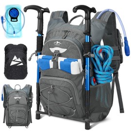 RAINSMORE Mochila de Hidratación para Senderismo, Bicicleta,Correr,Ciclismo,Bolsa de Hidratacion de 18L con Bolsa de Agua de 2L y Funda Impermeable para Hombre y Mujer