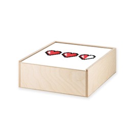 Fabulous Wooden Box - Heart Life Games Video Pixel Life Arcade Retro Gaming Video Game (11 x 11 x 3.5 cm)