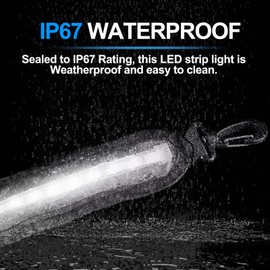 12V 4ft White/Amber Dimmable LED Camping Light Flexible Strip with 140 SMD 2835 LED Chips,Waterproof IP67 with Mounting Jacket Multi-Functional Use for Car Tent, Camper and Motorhome (White)