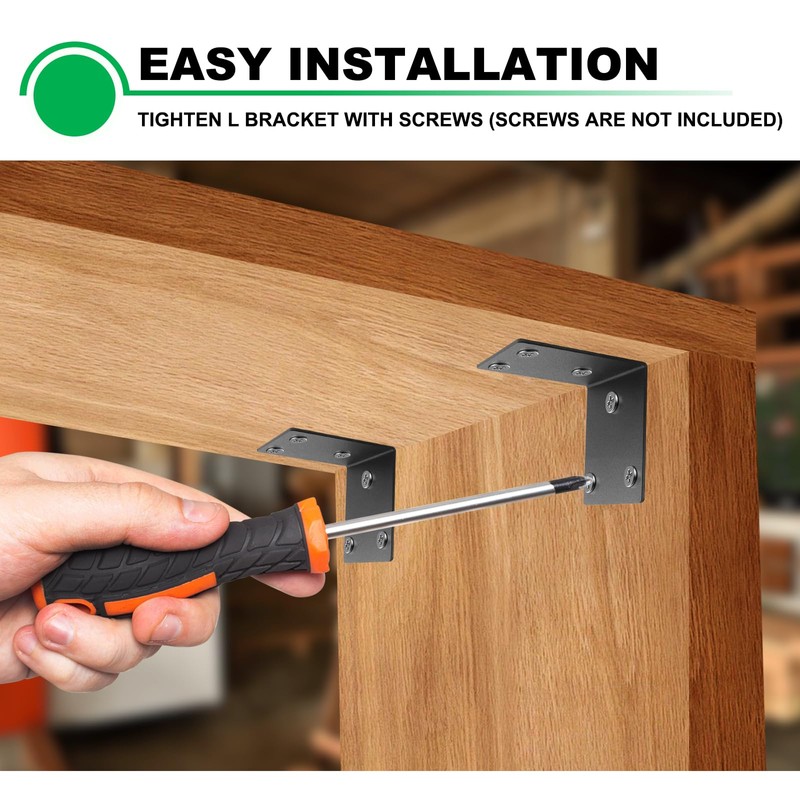Andorm 4 Pack Heavy Duty Corner Angle Brackets for Outdoor