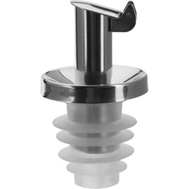Westmark Öl-/Essig-Ausgießer für Flaschen, mit Kläppchen, Metall/rostfreier Edelstahl, Silikonkorken, Inox Öl-Spezial, 47832180