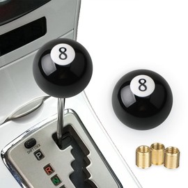 ASUBHA 8 Ball Billiard Round Manual Gear Shift Lever, Universal Shifter Knob with 3 Adapters, Fit for Manual Car M8*1.25, M10*1.25, M10*1.5, M12*1.25