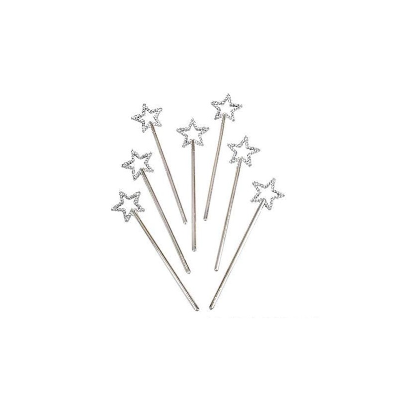 Rhode Island Novelty Mini Sequin Star Wands | Silver |