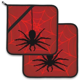 Spider Web Pot Holder Set of 2,Heat Resistant Potholders Oven Hot Pads for Kitchen Cooking Baking BBQ