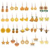 MALOYANVE 20 Pairs Thanksgiving Earrings for Women Fall Set Yellow